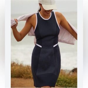 Elegant Navy Blue Sleeveless Dress